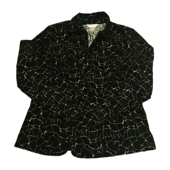 Christopher & Banks Women's Black&Silver Abstract Textured Velvet Jacket Medium - Picture 1 of 7